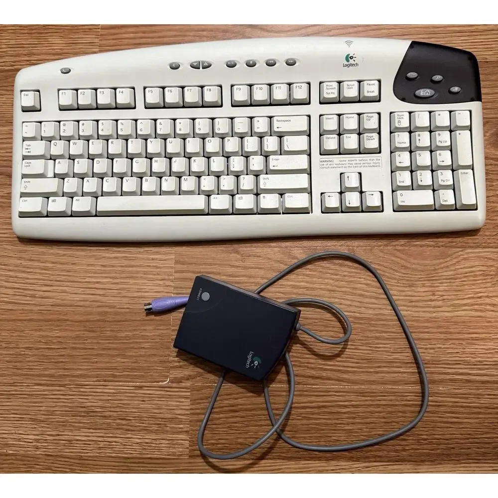 Logitech Cordless iTouch Keyboard w/ Receiver PS/2 Vintage Untested Clean